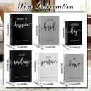 Menkxi 6 Aesthetic Decorative Books Set with Tassel Wood Bead Motivational Table Decor Encouragement Faux Book with Inspirational Design for Home Coffee Table Modern Decoration Photo Storage Box