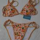 TASHEHE Women's Bikini Set High Leg Cut Double Straps Cute Triangle Swimsuit High Waist Two Piece Bathing Suit MEDIUM