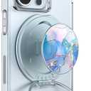 Typecase Magnetic Phone Grip Holder: Adjustable Finger Ring Kickstand - Adapter Ring Included - Phone Grips for Back Compatible with iPhone Android Kindle Accessories - Blue Marble