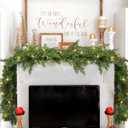 DearHouse 9Ft Artificial Christmas Pine Garland with 100LED Lights, Winter Greenery Garland for Holiday Season Mantel Fireplace Table Runner Centerpiece Decoration