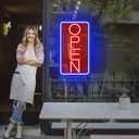 Open Signs for Business Ultra Bright LED Neon Open Signs for Business Storefront Window Glass Door Shop Store Florists Bar Salon Pubs with ON/OFF Switch (Blue/Red -Vertical, 32 Inch)
