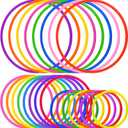 24 Pcs Multicolor Plastic Toss Rings Kids Ring Toss Game Carnival Rings for Speed and Agility Practice Games, Garden Backyard Outdoor Games, Bridal Shower Game, Game Booth (3 Sizes)