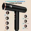 Nicebay Lonic Hair Dryer with diffuser for Curly Hair,1600W &110000RPM High-Speed Brushless Motor for Fast Drying,Professional Blow Dryer for Women,Low Noise,Lightweight,Lock Function,Travel HomeSalon