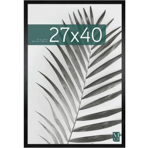 MCS Studio Gallery Movie Poster Frame 27x40 Black Woodgrain Engineered Wood, Vertical & Horizontal Wall Hanging Large Picture Frame for Photos, Artwork & Custom Posters (1-Pack)