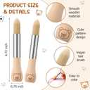 12 Pcs Watercolor Paint Brushes for Toddler Kid Baby Jumbo Brushes with Chubby Wood Handles Easy to Grip Round Paintbrushes Non Toxic Vegan Bristles for Preschool Painting Art Craft (Bear)