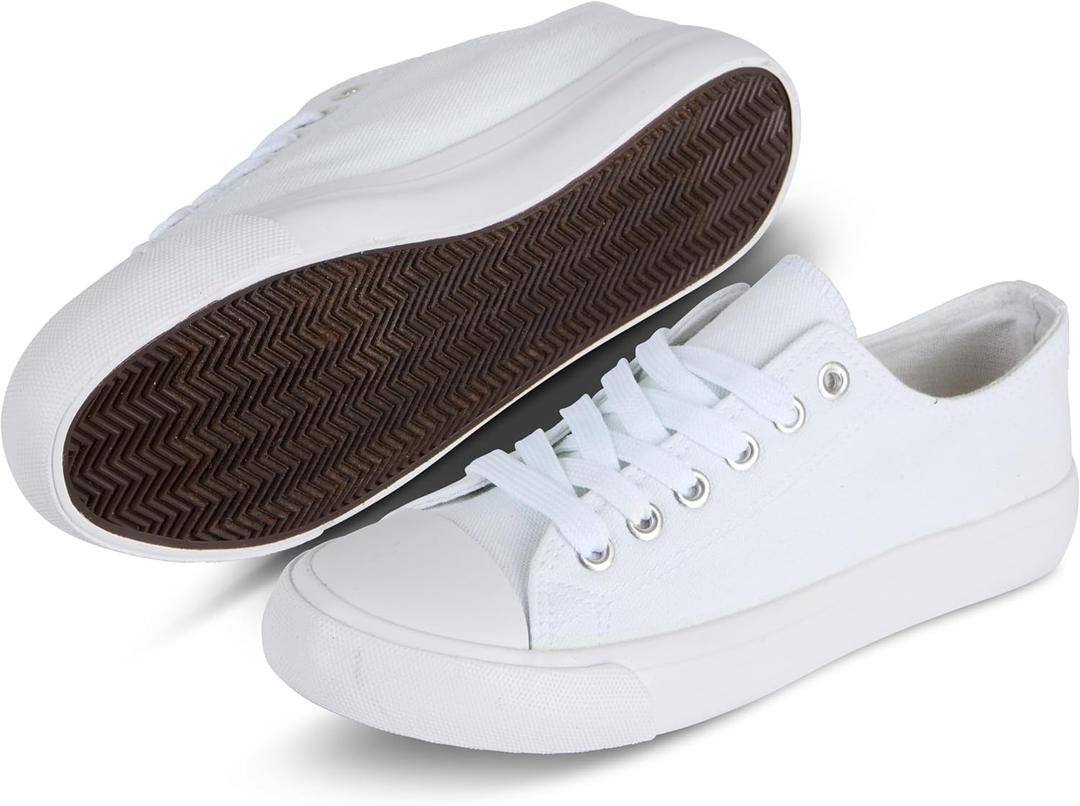 Canvas Shoes for Women Casual Low Top Women's Fashion Sneakers for Women (6, White)
