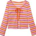 Womens Crochet Shrug Cardigan Long Sleeve Bolero Knit Summer Beach Top
