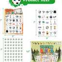 2 x Fancy Land Soccer Bingo Game Birthday Party Bingo Cards Set for Kids Adults Christmas Classroom Supplies Sports Theme Gifts 24 Players