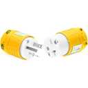 Tellegloww 2 Pcs 20amp Female Welder 6-20P Plug & 6-20R Receptacle RV Electrical Campers 3 Prong 250V Universal Plug and Receptacle with Easy Unplug Design, ETL Listed(Yellow)