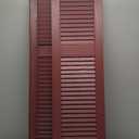 Ekena Millwork Lifetime Vinyl LL1S12X05500WN Standard Cathedral Top Center Mullion, Open Louver Vinyl Shutters, w/Installation Shutter-Lok's & Matching Screws (Per Pair), 12"W x 55"H, Wineberry