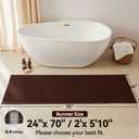Triohero Bathroom Runner Rugs, Long Bath Mat Runner Washable Thin Quick Dry Low Pile Bathroom Runner Rugs Non Slip, Brown 24"x70", 24"x70" Rectangular