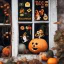 36 Sheets Window Clings Set Festive Stickers for Halloween Thanksgiving Christmas Winter Decor Bat Pumpkin Christmas Tree Elk Snowflake for Glass Windows Home