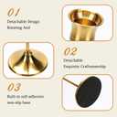 48PCS Brass Gold Taper Candle Holders Set, Gold Candlestick Holders Bulk Gold Candle Holders Vintage Metal Candlestick Holders for Wedding Reception, Centerpiece, Festive Mantel Decoration