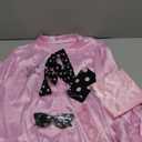 AOTHSO 1950s Pink Satin Jacket with Headband Scarves Earrings Glasses for Women 8 Pieces Halloween Adults Cosplay Costume Set, 3X-Large