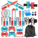 RTop 24 in 1 Switch Sports Accessories Kit for Nintendo Switch Sports, Switch Controllers Joy-Con Grips, Family Accessories Bundle Compatible with Nintendo Switch/Nintendo Switch OLED-With Carry Bag