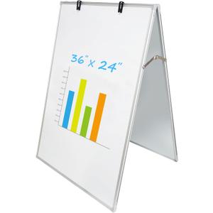 JILoffice Dry Erase Board, Magnetic White Board 36 X 24 Inch, Double Sided Whiteboard Easel, Silver Aluminum Frame with Two Flipchart Hooks for Office Home and School