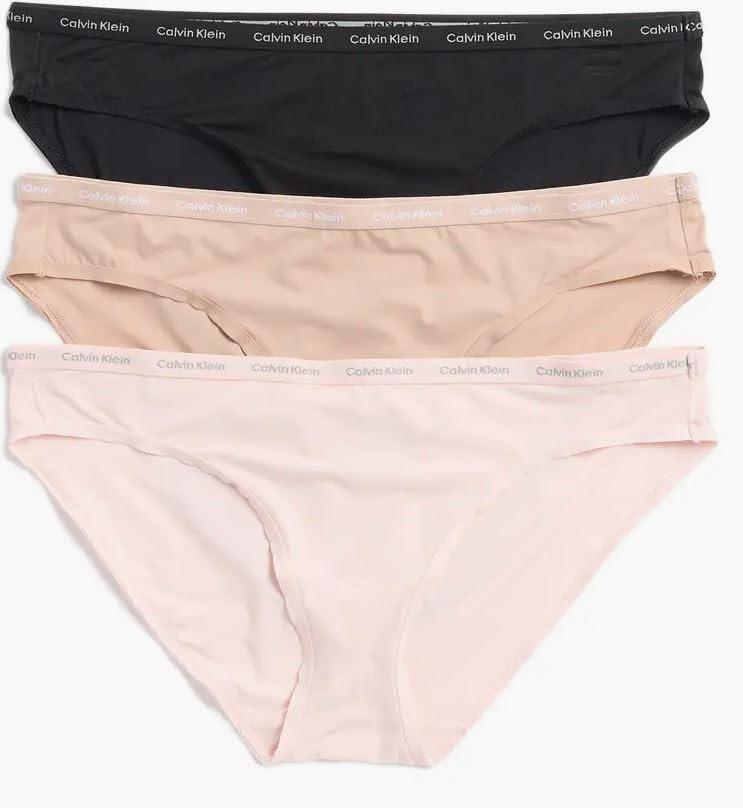Calvin Klein Women's Luxe Comfort Micro Stretch Bikini Panties, 2 Pack (Black, S)