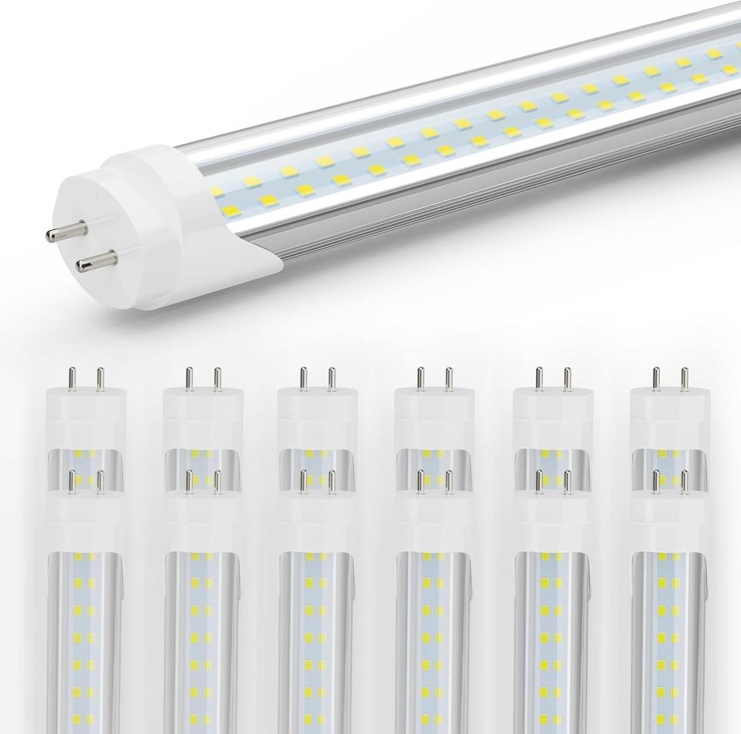 4FT LED Light Bulbs, Type A+B, 24W 3120 Lumen, 65W Equivalent, 6500K Bright White, T8 T10 T12 4 Foot Fluorescent Replacement for Office Shop Light, Remove Ballast or Plug & Play, 12 Pack