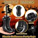 Hoolerry 24 Pack Halloween Witch Shoes Cup with Straw and Lids Witch Party Favors 10 oz Reusable Plastic Black Boots Cups for Birthday Halloween Themed Party Supplies Decoration Gifts