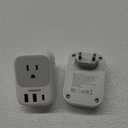 2 Pack European Plug Adapter USB C, TESSAN US to Europe Adapter 4 Outlets 3 USB Charger, Type C International Power Adaptor to Italy Spain France Portugal Iceland Germany, Europe Travel Essentials