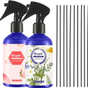 Natural Bedroom Linen Spray Scented Room Mist with Plant Extracts Long Lasting Freshness for Sheets, Pillows & Curtains – 9oz 2Bottle（White peach oolong + cream vanilla ）