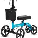 ELENKER Best Value Knee Walker with 10" Front Wheels Steerable Medical Scooter Crutch Alternative with Dual Braking System Sky Blue