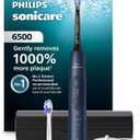Philips Sonicare 6500 Series Electric Toothbrush - Next-Generation Sonicare Technology, Pressure Sensor, 9 Brushing Settings, SmarTimer, BrushPacer, 21-Day Runtime, Travel Case, Navy Blue, HX7413/07