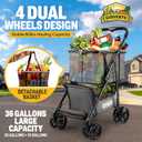 Folding Shopping Cart for Groceries, 80lbs Collapsible Grocery Cart with Removable Basket and Swivel Wheels, One-Hand Fold, Portable Personal Stroller Shopping Carts