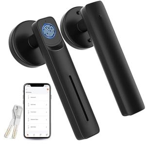 IKOED Fingerprint Door Lock with Smart APP,Fingerprint Door Knob,Biometric Door Knob Keyless Entry Door Lock with Tuya for Home/ Bedroom/ Office/ Apartment/Airbnb Black