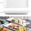 Serving Platters and Tray White Serving Dishes for Entertaining 14-inch Large Rectangle Plates for Easter, Mother's Day, Porcelain Serving Trays for Steak, Taco, Sushi, Appetizer, Party, Set of 4