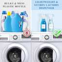 Laundry Detergent Dispenser Bottle 40oz with Waterproof Label for Laundry Detergent Soap Fabric Softener Bleach Scent Booster Beads, Sturdy PET Bottle for Laundry Room Decor 2 Pack White