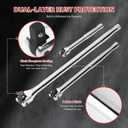10 Piece Breaker Bar Set, 3/8" , 1/2" and 1/4" Drive, 180 Rotatable Head, 6'', 10'', 15'' Length, 3 Extension Bars, Organizer Case
