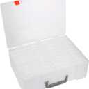 1set Photo Craft Box with Handle Versatile Storage Organizer for Photos Art Supplies and More for Crafts School Supplies and Keepsakes (transparent)