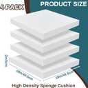 Frienda 4 Pack 2" x 18" x 18" Upholstery High Density Foam Cushion Seat Replacement Square Cut to Size Foam Couch for Patio Furniture Commercial Dinning Chair Couches Benches Padding DIY Projects