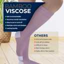 Pembrook Bamboo Viscose Light Compression Socks - 3 Pairs | 8-15 mmhg Compression Socks | Knee High Comfort Support Socks, M