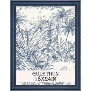 GULETHUN 18x24 Frame, Transitional Modern Design Picture Frames, 18 by 24 Rustic Poster Frame for Home Decor, Blue Vintage Photo Frames, Horizontal or Vertical Display, Choose Size & Color