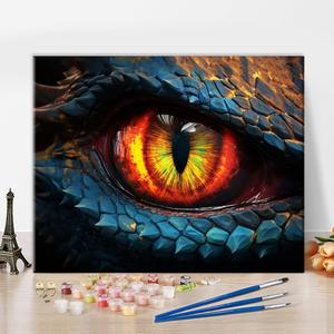 TUMOVO Dragon Eyes Paint by Numbers for Adults Beginner Dragon Scale Painting Fantasy Art Paint by Number Kits DIY Acrylic Painting for Adults Paint by Number Paint by Number Arts Craft16 x20 Inch