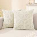 SYSLOON Decorative Throw Pillow Covers 18x18 Inch Set of 2,Pillow Covers for Couch Square Pillow Covers Home Decor Living Room Bed,Beige Yellow