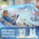 Portable Air Conditioners, Swamp Cooler with 4 Modes 3 Speeds, 4 Ice Packs, Windowless Air Conditioner w/12H Timer, 120°Oscillation, Evaporative Air Cooler Fan for Room Bedroom Home Office (White)
