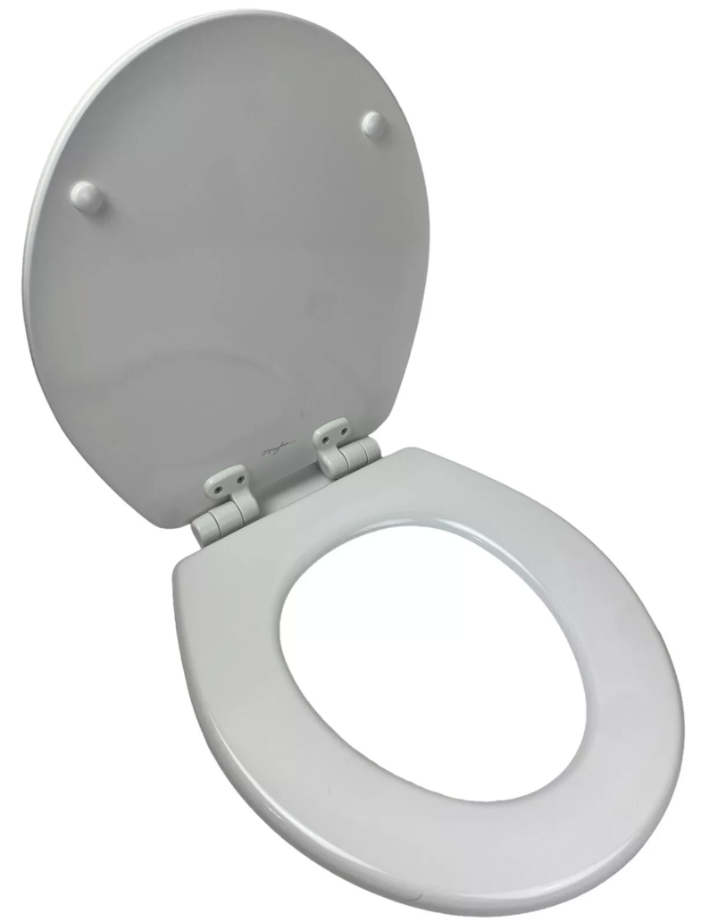 Bemis Toilet Seat, Easy Clean, Non Slip Premium Wood Seat, Easy Install, Made in USA, Round, White