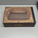 YUNZII QL75 Wireless Typewriter Hot Swap Retro Mechanical Keyboard,Punk Round Keycaps,RGB Backlit QMK/VIA Programmable, Multi-Device Keyboard with 2.4GHz/Type-C/BT5.0 (Wood, Onyx Switch)