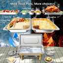 Sifer 11Qt Chafing Dishes for Buffet, Multi-Size Pans 4 Pack, Gold