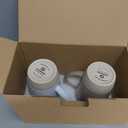 famiware Milkyway Coffee Mugs, 20oz Large Coffee Mug, Ceramic Mug Set of 2 with Lid, Cup Set with Handle for Latte, Tea, Cocoa, Milk, Home & Office, Cinnamon Brown and Light Gray