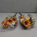 Giegxin 2 Bundles Memorial Day Sunflower Cemetery Flowers for Grave Vase Artificial Memorial Flower Bouquet 19.7Inch Fake Silk Floral Arrangement for Headstone Gravesite Outdoor (Sunflower Daisy)