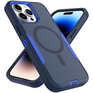 Pack Of 6 ZX Zenixy for iPhone 14 Pro Max Case, Compatible with MagSafe, Heavy Duty Shockproof Protective Phone Case with Dual Layer Protection (Navy Blue)