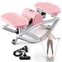 The Rock Stepper, Rock Stepper Side to Side Steppers for Exercise at Home, Stair Stepper Low-Impact Cardio & Core Trainer, Compact Home Workout Equipment for Legs Glutes Abs (Pink)