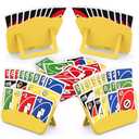 Tenyond Card Holders for Playing Cards - 4 Pack Playing Card Holder w/Foldable Stand for Stocking Stuffer, Travel Game, for Senior, Little or Arthritis Hands, UNO, Poker, Holidays Game Nights, Yellow