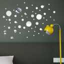 32 Pcs Acrylic Mirror Wall Stickers, Removable Wall Decal Mirror Set, Sofa TV Background Decor (Silver)