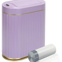 ELPHECO Bathroom Trash Can with Lid Butterfly, Motion Sensor Trash Can Bathroom Decor Automatic Garbage Can Wastebasket Bathroom Accessories, Kitchen, Living Room, Office, Purple Gold