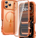 Diaclara Magnetic Designed for iPhone 17 Pro Max Case Full Body Bumper,[Compatible with MagSafe] Military Drop Proof Cover with Builtin Touch Sensitive AntiScratch Screen Protector,Orange